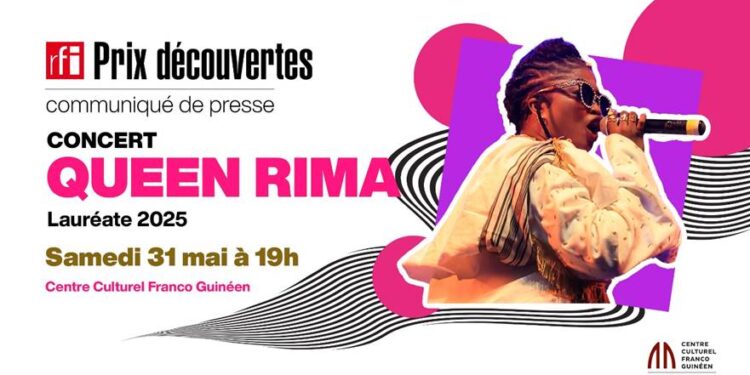 Prix découverte RFI : Queen Rima reçoit son trophée lors d&rsquo;un concert le 31 mai au CCFG