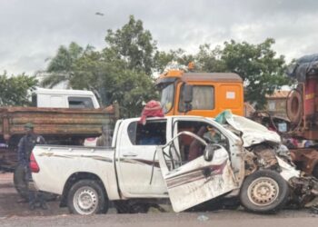 Kindia: collision meurtrière entre une voiture et un camion benne, 2 morts ce samedi