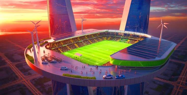 Arabie Saoudite : un stade de football suspendu dans le ciel, une révolution architecturale à 350 mètres d’altitude