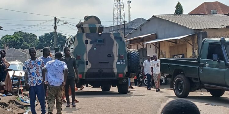 Bambéto : imposant dispositif sécuritaire en attendant l’arrivée du président Mamadi Doumbouya