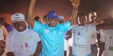 Kankan: accueilli par une foule en liesse, Hamidou sylla appelle à voter pour Mamadi Doumbouya