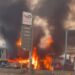 Kissidougou: un camion-citerne prend feu près de la station Total