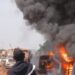 Kankan: un incendie spectaculaire calcine 3 camions dans un garage de Missiran
