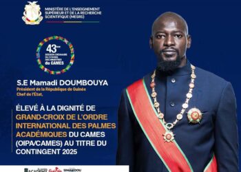 CAMES : le Président Mamadi distingué Grand-Croix des Palmes académiques africaines