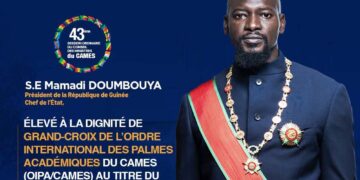 CAMES : le Président Mamadi distingué Grand-Croix des Palmes académiques africaines